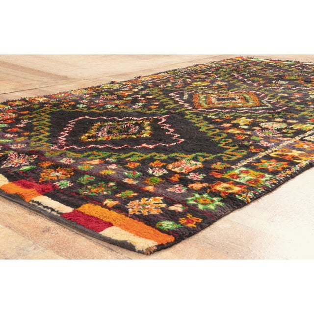 Black Vintage Beni M'Guild Moroccan Rug, 05'07 X 09'10 For Sale - Image 8 of 10