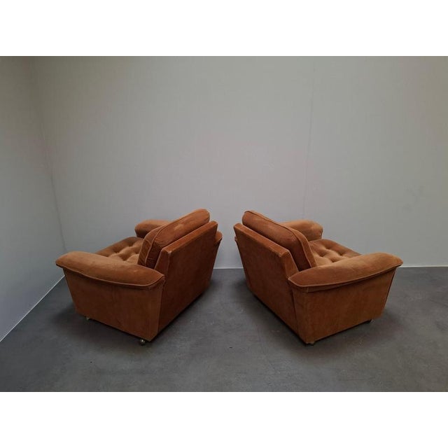 Mid-Century Modern Czech Lounge Armchairs with Rolling Casters, 1970, Set of 2 For Sale - Image 12 of 18