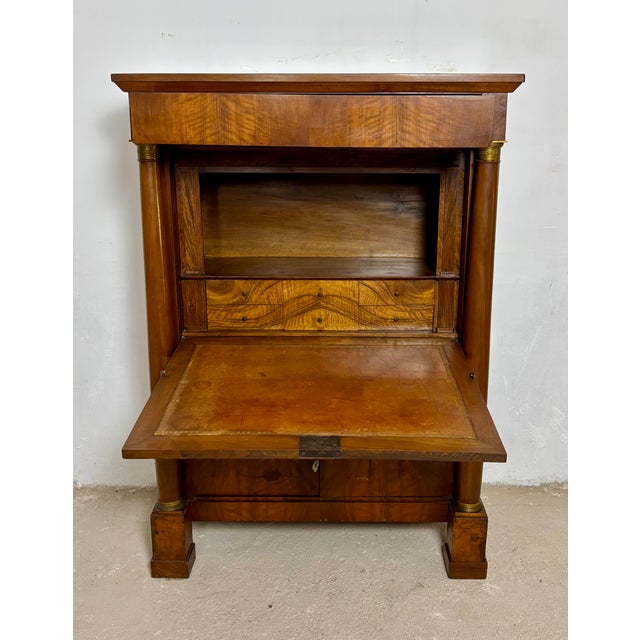 1920s Large French Empire Walnut Secretaire, 1920 For Sale - Image 5 of 18