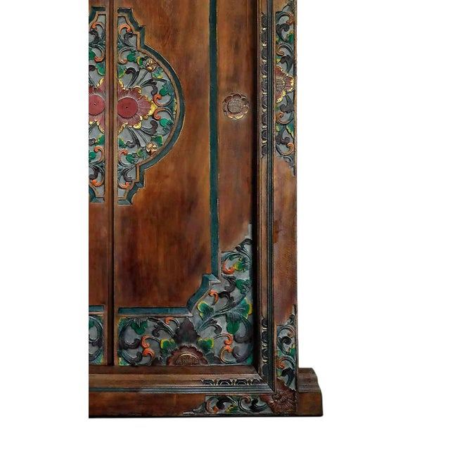 Brown Doors Carved With Painted and Gilt Detail For Sale - Image 8 of 13