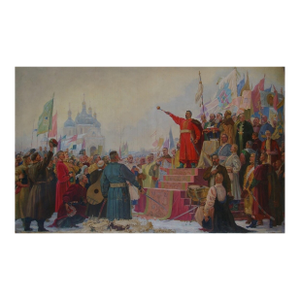 Ukrainian Cossacks Oil Painting, Soviet Art, 1970s 122-198