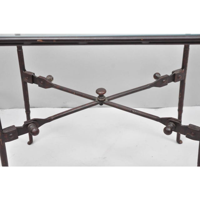 Pottery Barn Late 20th Century Industrial Modern Giacometti Style Wrought Iron Side Table by Pottery Barn For Sale - Image 4 of 17