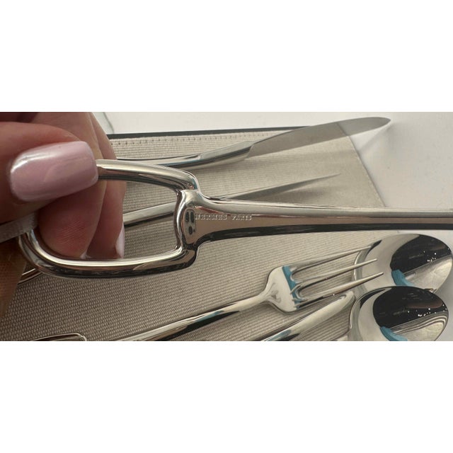 Signed Hermes Attelage 6-Piece Flatware Set - Service for 10, 62 Pieces For Sale In West Palm - Image 6 of 7