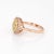Pink Yellow Diamond Halo Ring Estate 18 Karat Rose Gold Fine Coloured Gemstones size 8.25 For Sale - Image 4 of 7