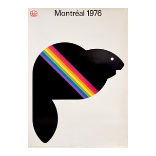 1976 Original Montreal Olympics Poster - Beaver, Amik (Large) Mascot For Sale