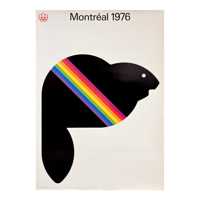 1976 Original Montreal Olympics Poster - Beaver, Amik (Large) Mascot For Sale