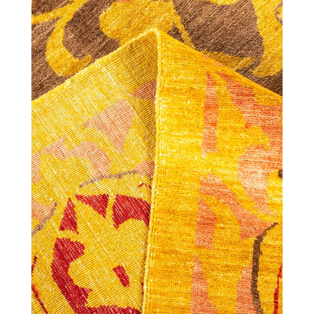 Eclectic Hand-Knotted Area Rug - Yellow, 10' 3" x 13' 7" For Sale In New York - Image 6 of 8