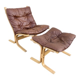 1970s Mid Century Modern Westnofa Siësta Chair With Ottoman For Sale