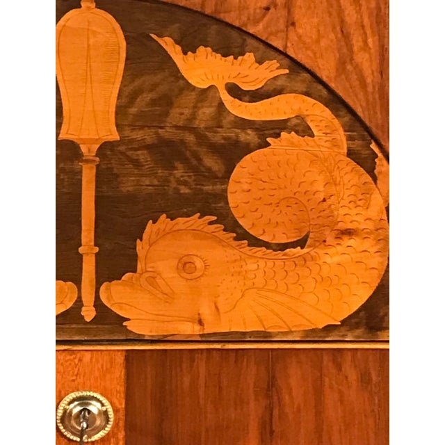 Wood Small Biedermeier Chest With Dolphin Decor, 1820 For Sale - Image 7 of 13