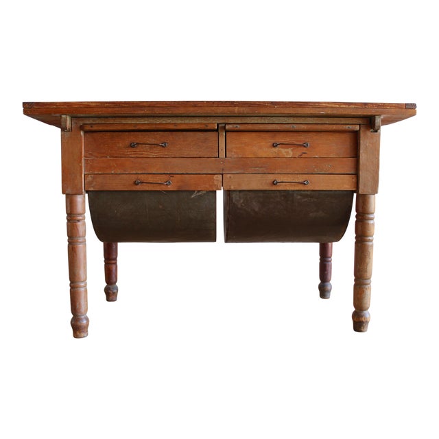 Antique Early 20th Century Primitive Shaker Farmhouse Dining Table