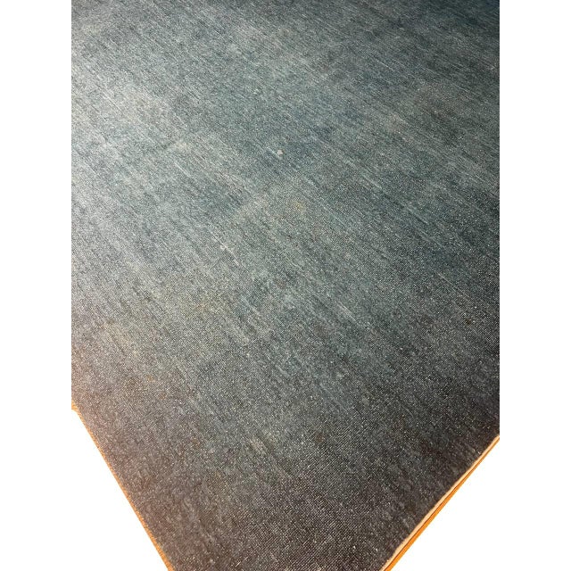 Textile Pasargad DC Teal Color Hand Knotted Rug For Sale - Image 7 of 9