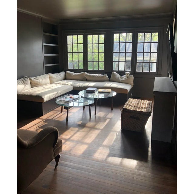 Rustic Set of Primitive Wood and Glass Tables- Nesting Tables For Sale - Image 3 of 7