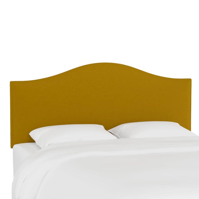 Kenmore Headboard in Citronella Luxe Velvet, King For Sale