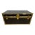 Antique Everlite Black and Brass Steamer Trunk Made in Canada For Sale