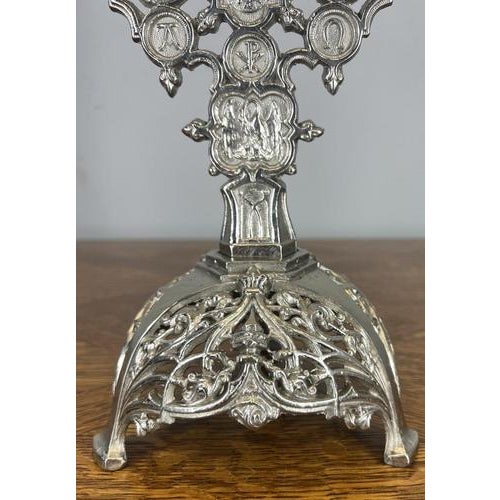 Vintage French Style Religious Cross Ornate Stand For Sale - Image 8 of 15