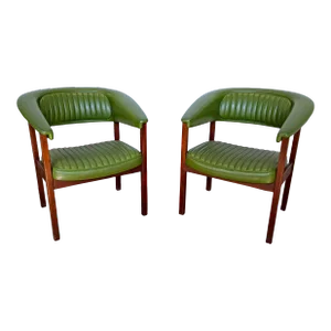 Arthur Umanoff for Madison Furniture Avocado Armchair Set 60s