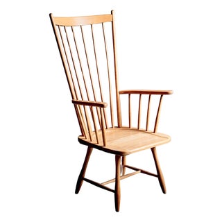 Highback Windsor Lounge Chair by Arno Lambrecht, 1950s For Sale