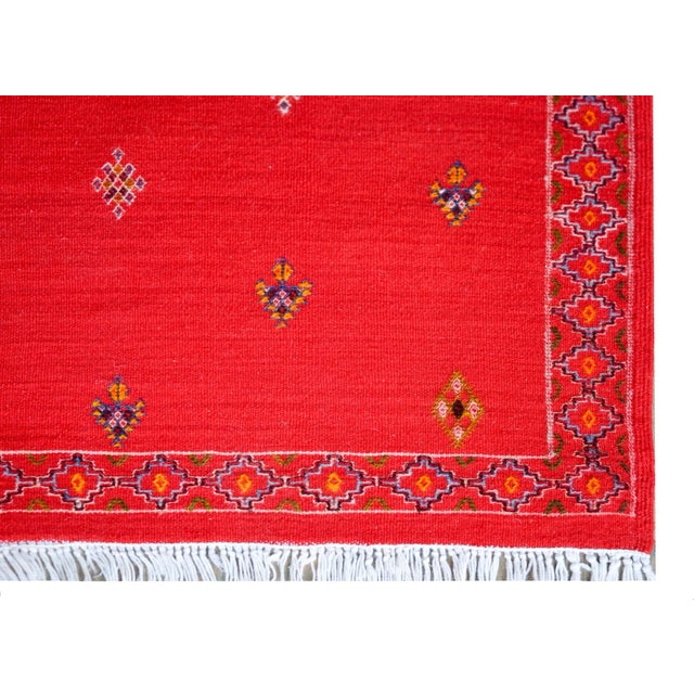 Red Vintage Moroccan Flatweave Rug For Sale - Image 8 of 11