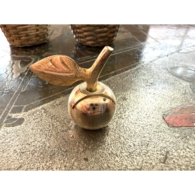 Silver Set/12 Apple Place Card Holders With Baskets For Sale - Image 8 of 12