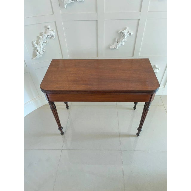 Hollywood Regency Regency Mahogany Card Table For Sale - Image 3 of 12