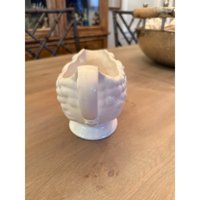 1980s Vintage White Ceramic Gravy Boat Fruit Design For Sale - Image 5 of 9