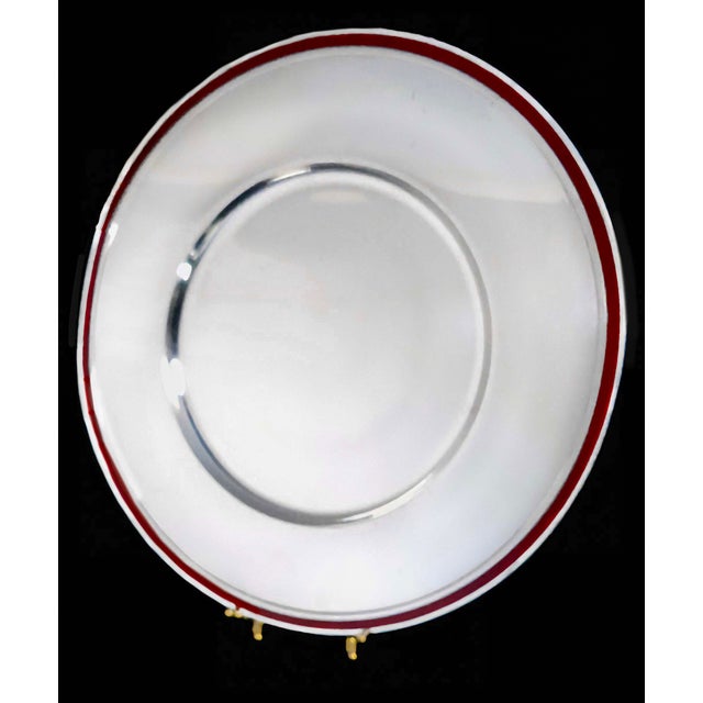 Rare! 2 Christofle "Talisman" Silver-Plated Chargers Rouge/Sienna 2 gorgeous Christofle Silver-Plated Chargers - custom...