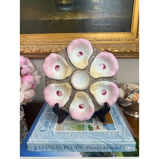 French Antique French Majolica Oyster Plate For Sale - Image 3 of 5