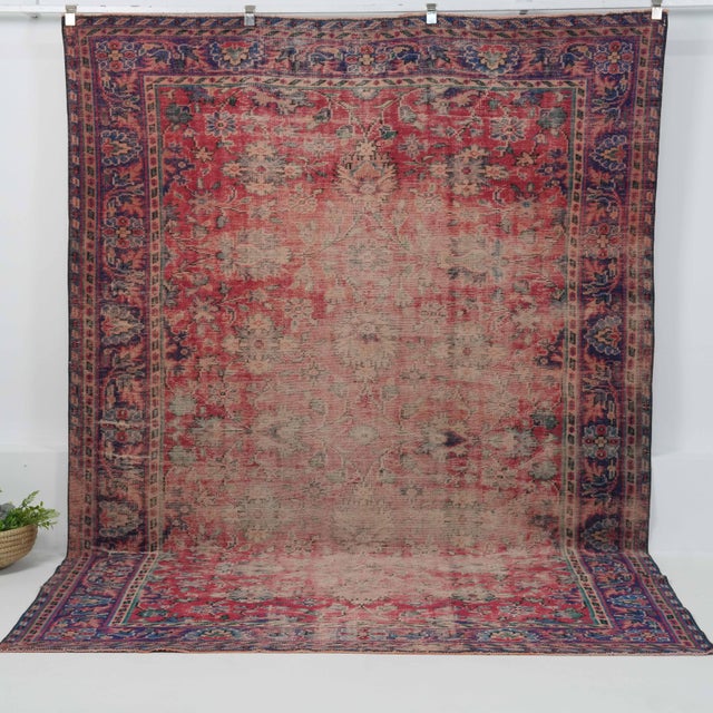 Vintage Hand-Knotted area rug is a semi-antique vintage area rug. The '70s Eastern region of Anatolian's unique rug is...