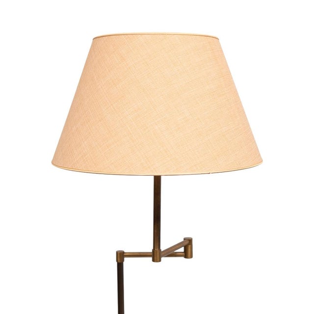 Very nice Library Floor lamp. Adjustable in Height. swing arm. Ideal reading lamp. 1 large E27 bulb needed. Foot switch....