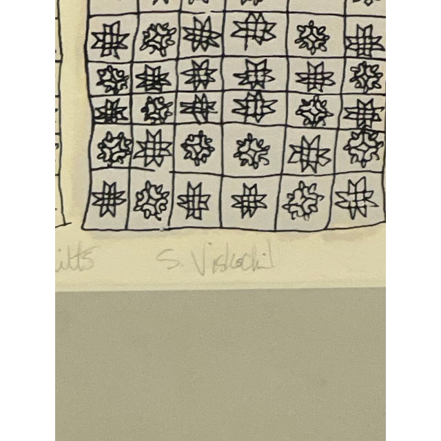 1970s Abstract Quilt Motif Print, Signed, Numbered 5/22, Framed. For Sale - Image 10 of 10