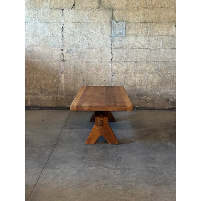 Brutalist Oak Coffee Table by De Puydt For Sale - Image 4 of 12