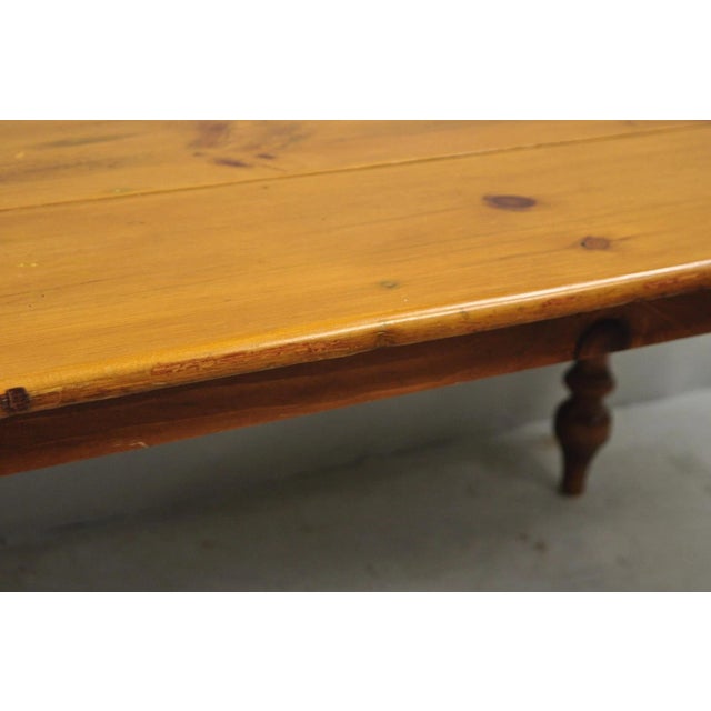 Vintage French Country Oval Pine Wood 78" Baluster Leg Farmhouse Dining Table For Sale - Image 15 of 18
