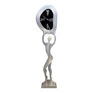 Mid Century Infinity Mirror Lamp Floor Clock For Sale