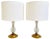 French Cut Glass & Brass Table Lamps, 1950s, Set of 2 For Sale