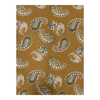 Kathryn Ireland Linen Fabric in Color Pug Pattern Name “Quilt” 6 6/8 Yards For Sale