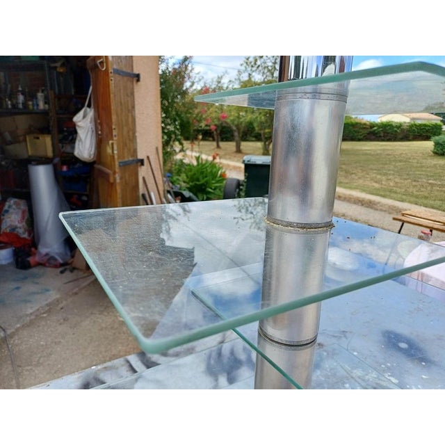 Chrome and Glass Shop Shelf Display Stand, 1970 For Sale - Image 11 of 14