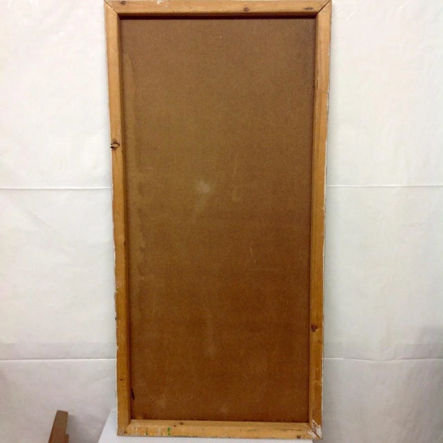 Vintage Mid-Century E. Rodriguez ‘Theory’ Absract Oil on Masonite Painting For Sale - Image 4 of 5