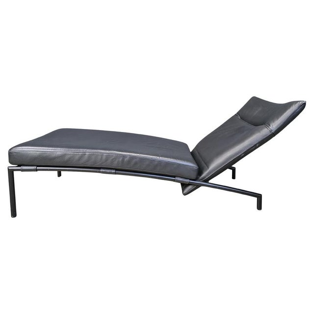 Vintage Black Leather Chaise Longue attributed to Peter Mally for Cor, 1990s For Sale - Image 13 of 13