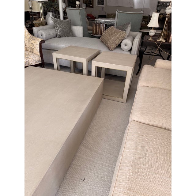 Restoration Hardware Graydon Shagreen Large Coffee Table For Sale - Image 4 of 11