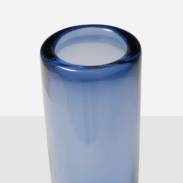 Cylindrical Vase by Per Lutken Denmark, c1960s A sapphire blue glass cylindrical vase. Designed by Per Lütken and made by...