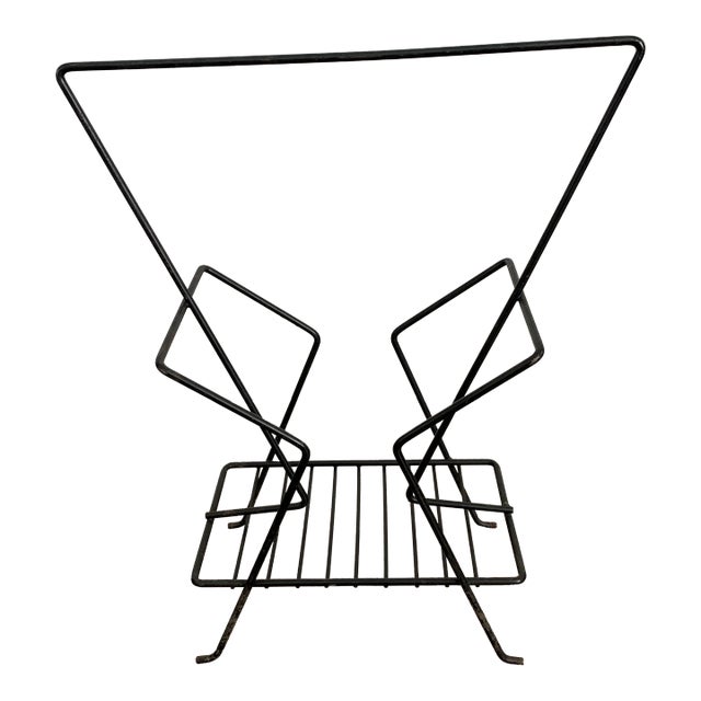Mid 20th Century Mid-Century Modern Wire Magazine Rack For Sale