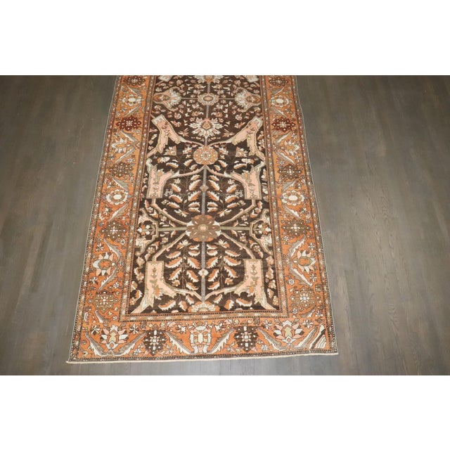 Textile Antique Brown Bakhtiari Corridor Runner - 5'2" x 15'6" For Sale - Image 7 of 10