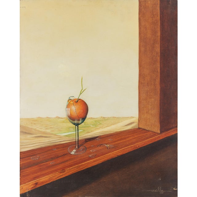 Unknown, Untitled (Orange in a Broken Glass), 1985, Oil Paint For Sale