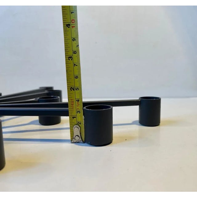 Danish Shooting Star Candleholder in Black Iron from Dantoft Kunstartikler, 1970s For Sale - Image 6 of 7