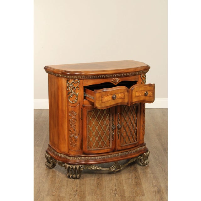 Wood Michael Amini Venetian Collection Pair of Walnut Nightstands For Sale - Image 7 of 12