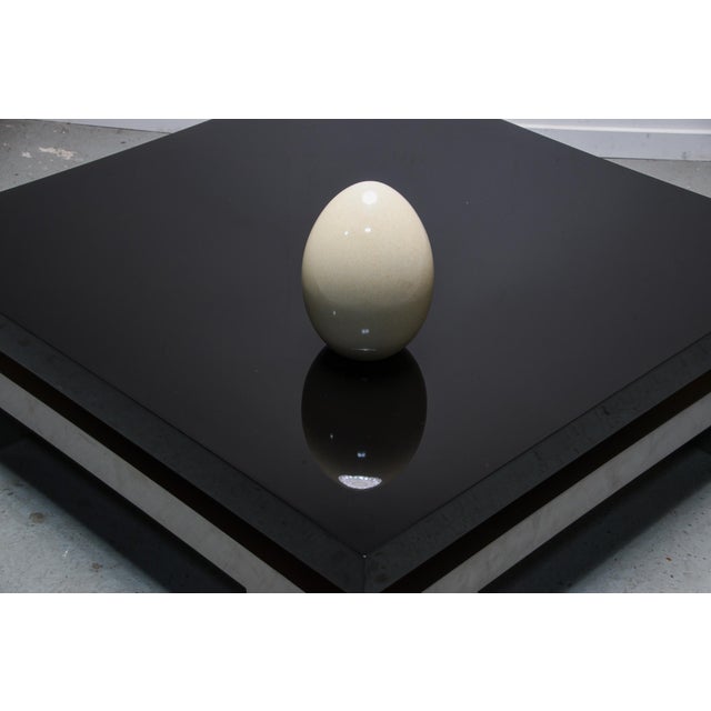 Black High Gloss and Brushed Metal Coffee Table by Nadine Charteret, 1970s For Sale - Image 4 of 9