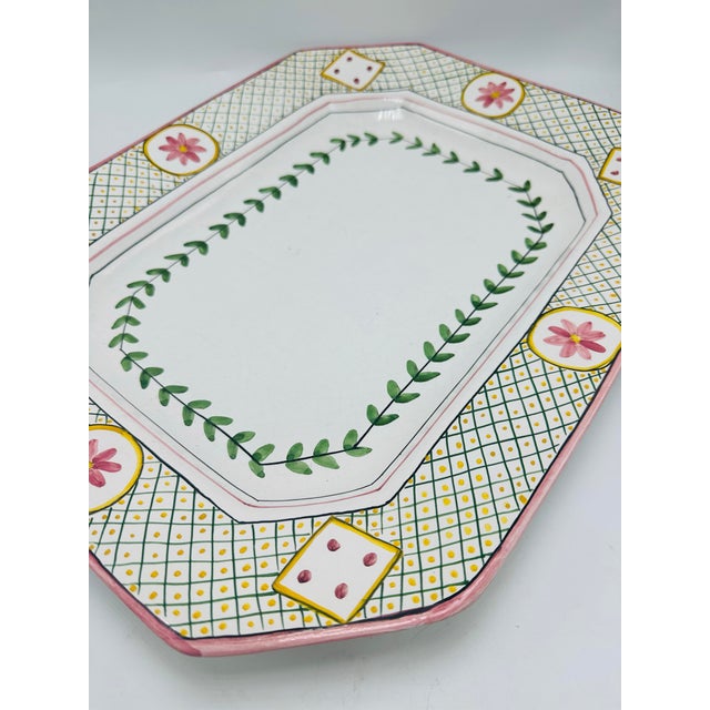 Hand Painted Ceramic Platter For Sale In Charleston - Image 6 of 7