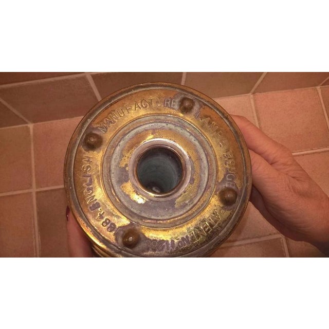 Victorian Porcelain Kerosene Lamp with Decorative Base, 1890s For Sale - Image 13 of 14