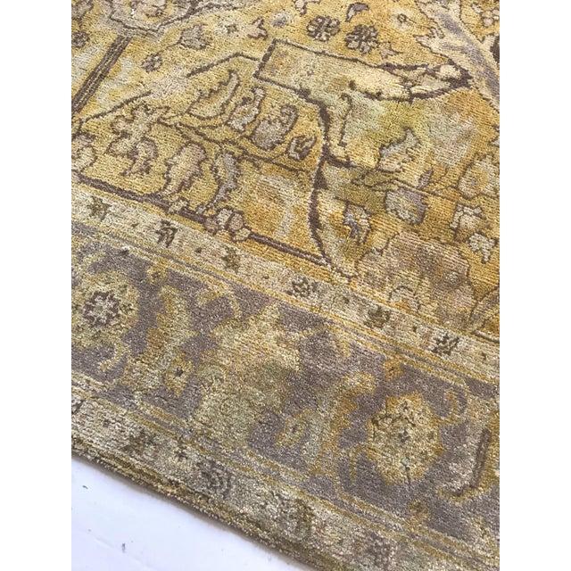 Modern Contemporary Traditional Oriental Inspired Yellow Wool Rug by Doris Leslie Blau For Sale - Image 3 of 5