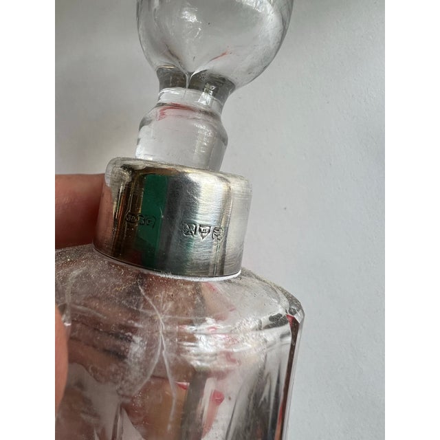 Vintage Collection of Miniature Glass Perfume Bottles With Silver Accents- Set of 6 For Sale - Image 9 of 11